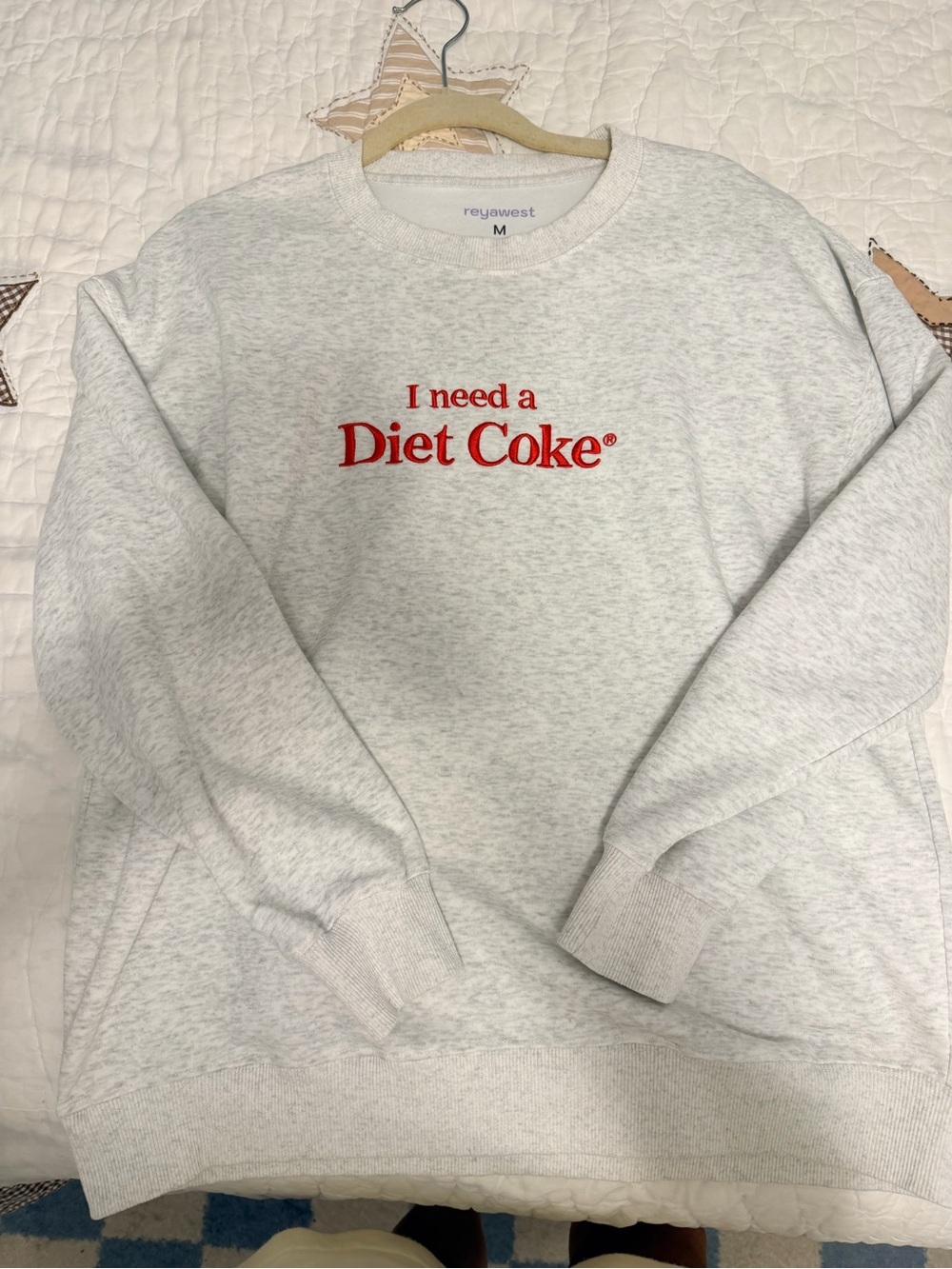Women’s Light Gray Sweatshirt with Red 'Diet Coke' Logo